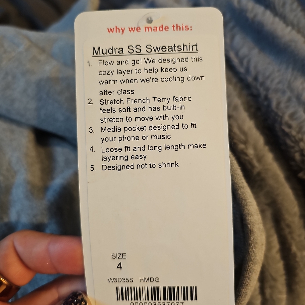 Lululemon Mudra SS Sweatshirt Size 4 - Picture 8 of 8